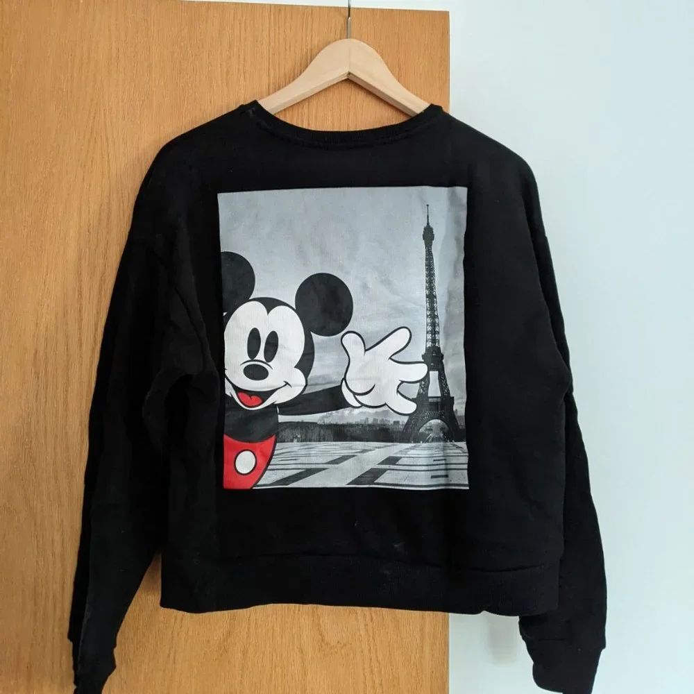 Zara Disney Mickey Mouse Paris Sweatshirt - Size MEDIUM - Picture 3 of 4